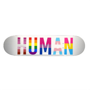 HUMAN LGBT Flag Gay Pride Month Transgender Skateboard