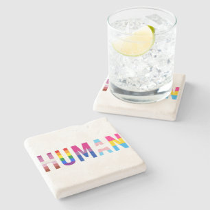 HUMAN LGBT Flag Gay Pride Month Transgender Stone Coaster