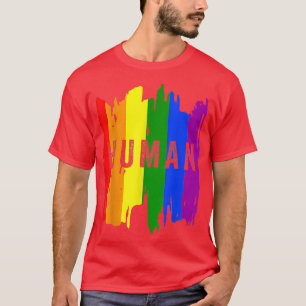HUMAN LGBT Flag Gay Pride Month Transgender  T-Shirt