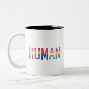 HUMAN LGBT Flag Gay Pride Month Transgender  Two-Tone Coffee Mug