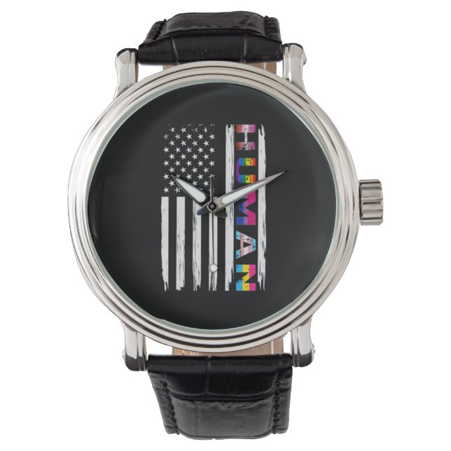 HUMAN LGBT Flag Gay Pride Month Transgender Watch (Front)