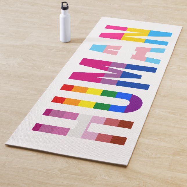 HUMAN LGBT Flag Gay Pride Month Transgender Yoga Mat (In Situ)