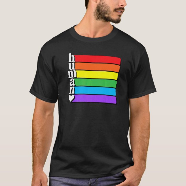 Human Lgbt Flag Human Rights Gay Lesbian Trans Lgb T-Shirt (Front)