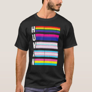 Human Lgbt Q Pride Flag Gay Bi Intersexual Trans P T-Shirt