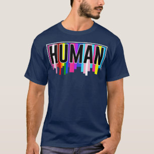 Human LGBT Q Proud Ally Gay Flag LGBT  T-Shirt
