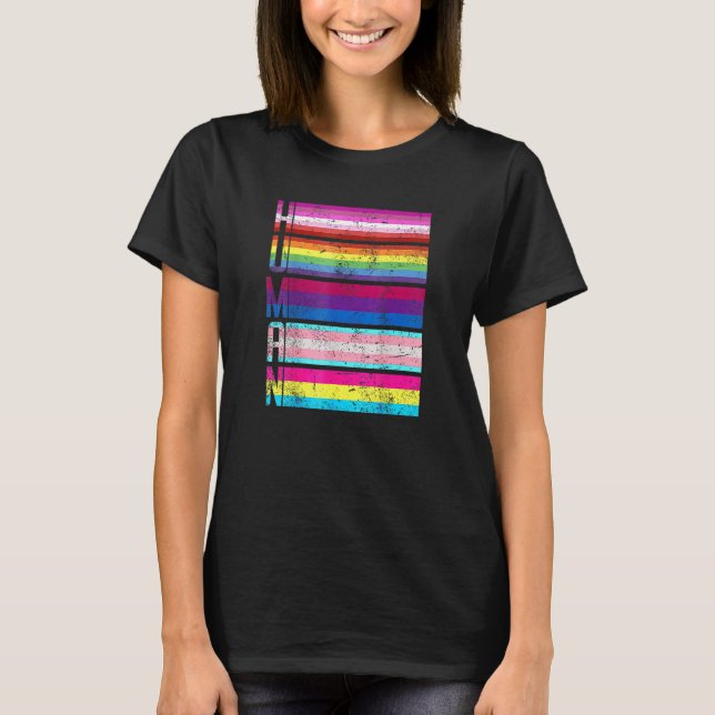 Human Lgbtq Gay Pride Month Rainbow Lesbian Transg T-Shirt (Front)