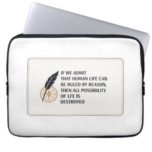 Human Life and Reason Typography Laptop Sleeve