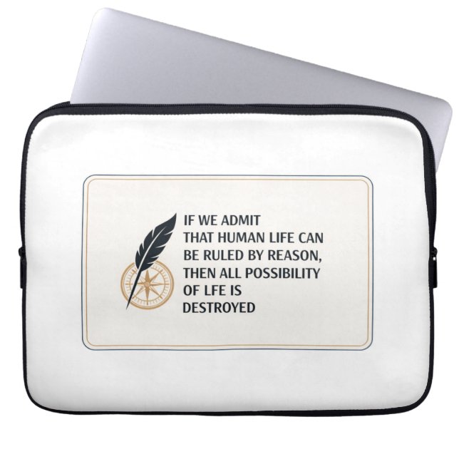 Human Life and Reason Typography Laptop Sleeve (Front)
