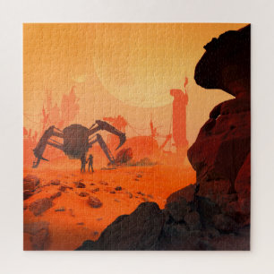 Human Life on Mars Science Fiction Fantasy Jigsaw Puzzle