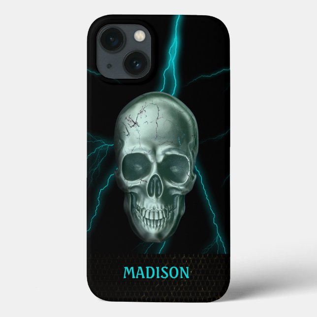 Human Lightning Skull Case-Mate iPhone Case (Back)