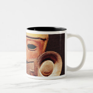 Human mask, from Teotihuacan Two-Tone Coffee Mug