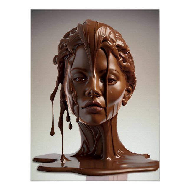Human melted chocolate sculpture poster (Front)
