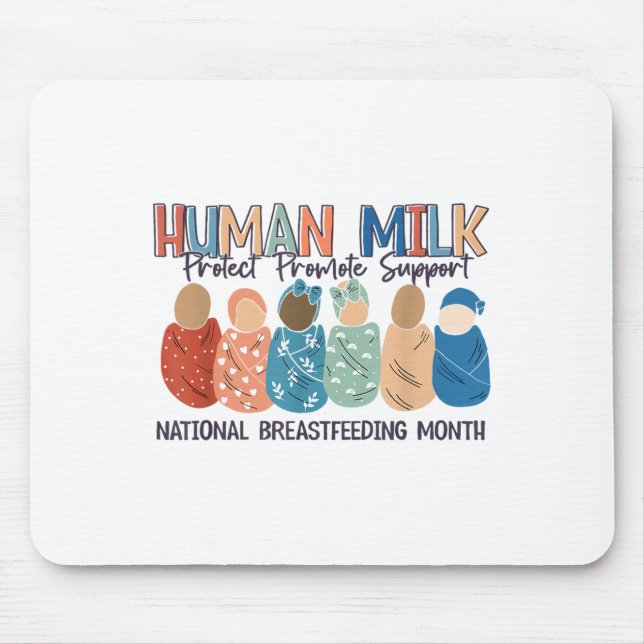 Human Milk Moms Milk S National Breastfeeding Mont Mouse Mat (Front)