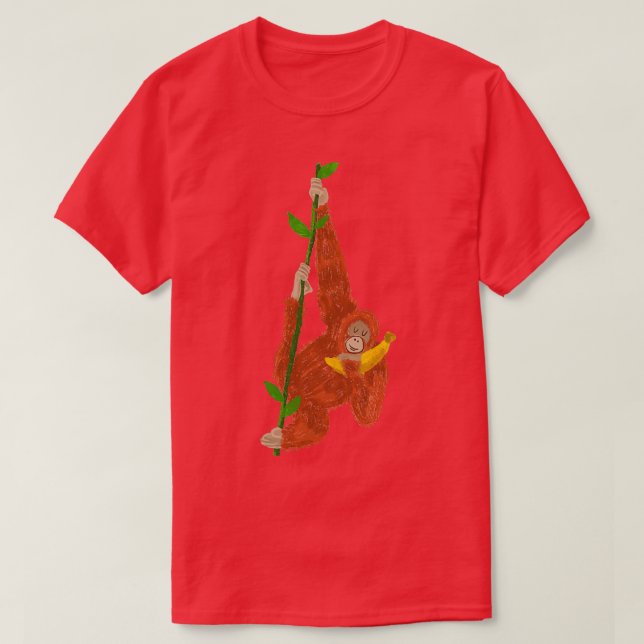 Human of the forest orangutan illustration by Howr T-Shirt (Design Front)