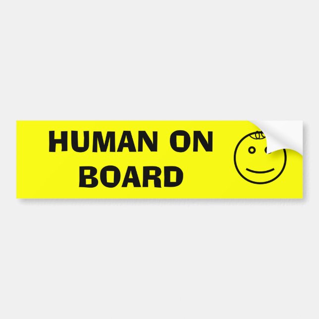 Human on Board Bumper Sticker (Front)