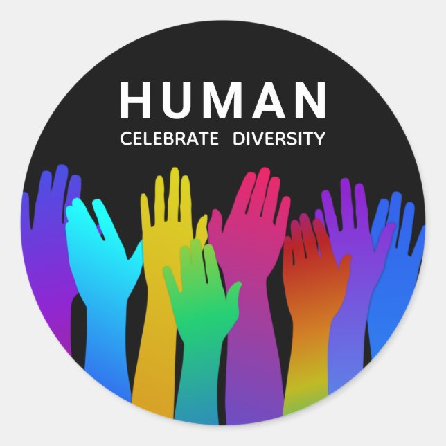 Human | One Race | Celebrate Diversity Classic Round Sticker (Front)