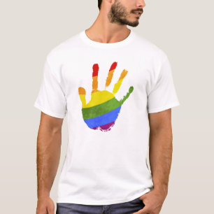 Human palm rainbow lgbt flag T-Shirt