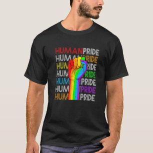 Human Pride Ally Colour Rainbow Lgbt Flag Lesbian T-Shirt