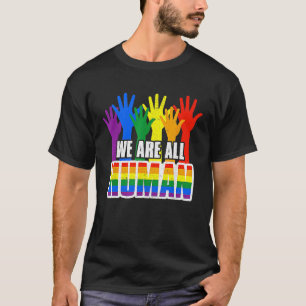 Human Pride Month Rainbow LGBT Flag Lesbian Trans  T-Shirt