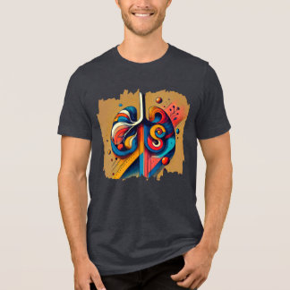 Human Pulse – Geometric Digital Art T-Shirt" Tri-Blend Shirt