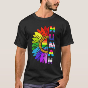 HUMAN Rainbow LGBT Flag Gay Pride Month Lesbian 8 T-Shirt