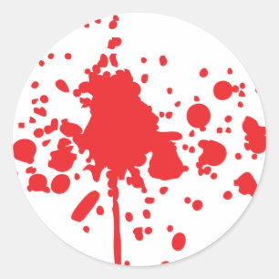 human red blood splatter classic round sticker