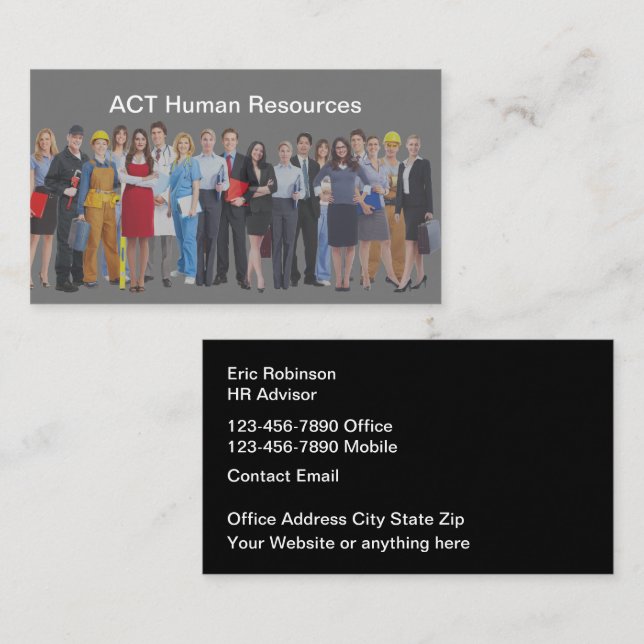 Human Resources And Business Management Card (Front/Back)