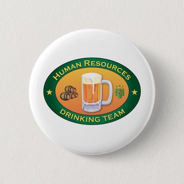 Human Resources Drinking Team 6 Cm Round Badge (Front)