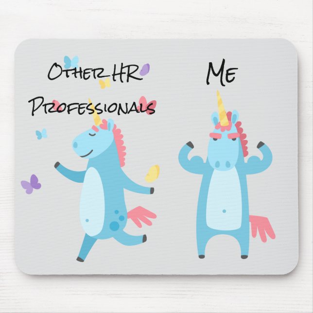 Human Resources HR Unicorn  Funny Gift Mouse Mat (Front)