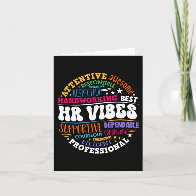 Human Resources Hr Vibes Analyst Employee Apprecia Card (Front)