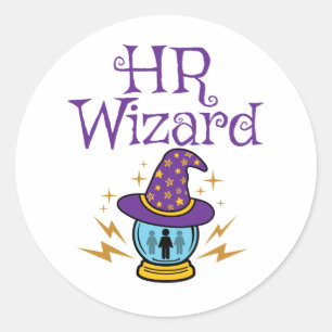 Human Resources HR Wizard Classic Round Sticker