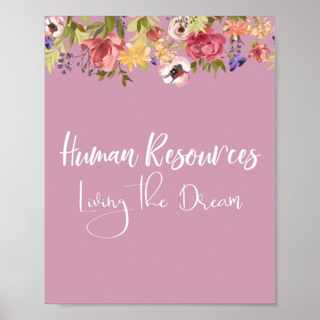 Human Resources Living the Dream HR Cubicle Office Poster (Front)