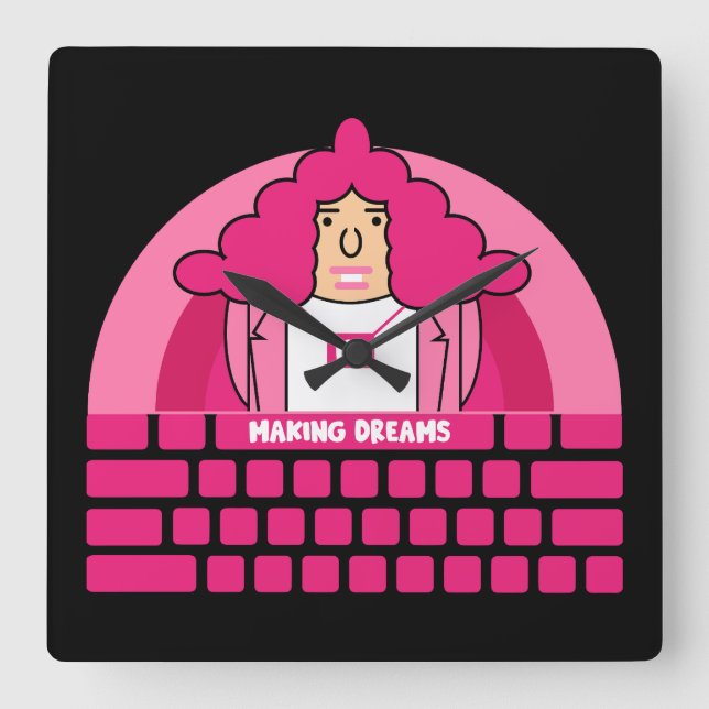 Human Resources Office Square Wall Clock (Front)