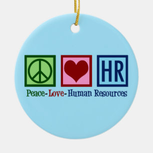 Human Resources Peace Love HR Ceramic Tree Decoration