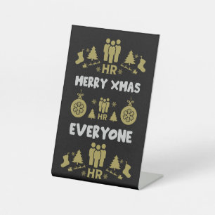 Human Resources Ugly Santa Xmas Gifts Pedestal Sign