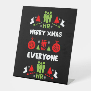 Human Resources Ugly Santa Xmas Gifts Pedestal Sign