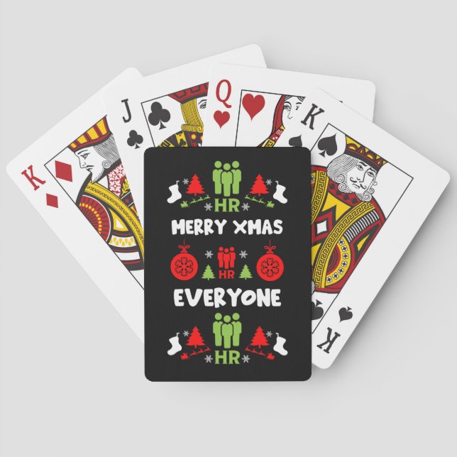 Human Resources Ugly Santa Xmas Gifts Playing Cards (Back)