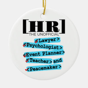 Human Resources Unofficial Funny HR Ceramic Tree Decoration