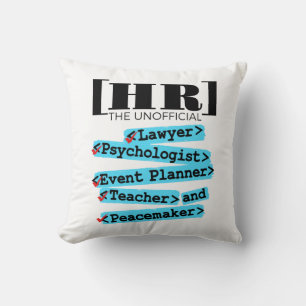Human Resources Unofficial Funny HR Cushion