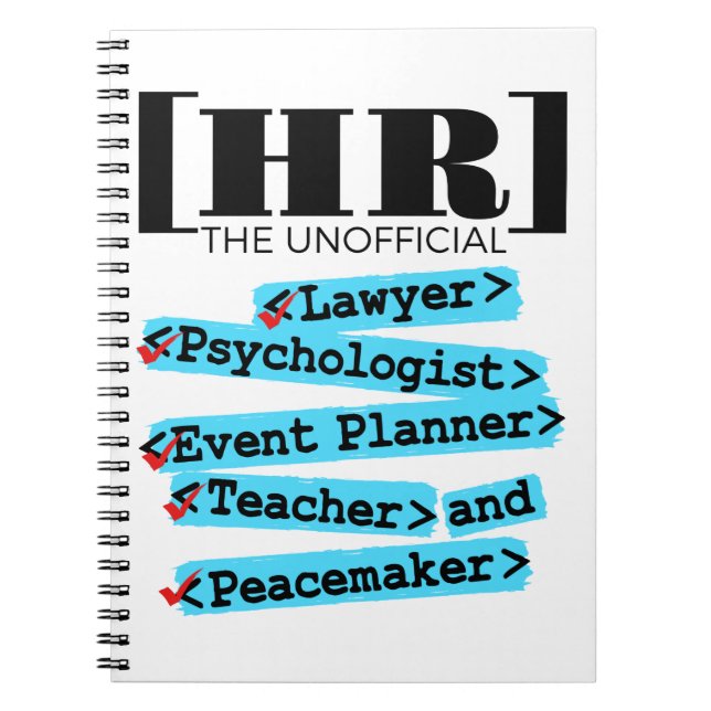Human Resources Unofficial Funny HR Notebook (Front)