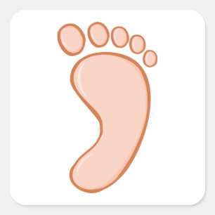 Human Right Foot Square Sticker