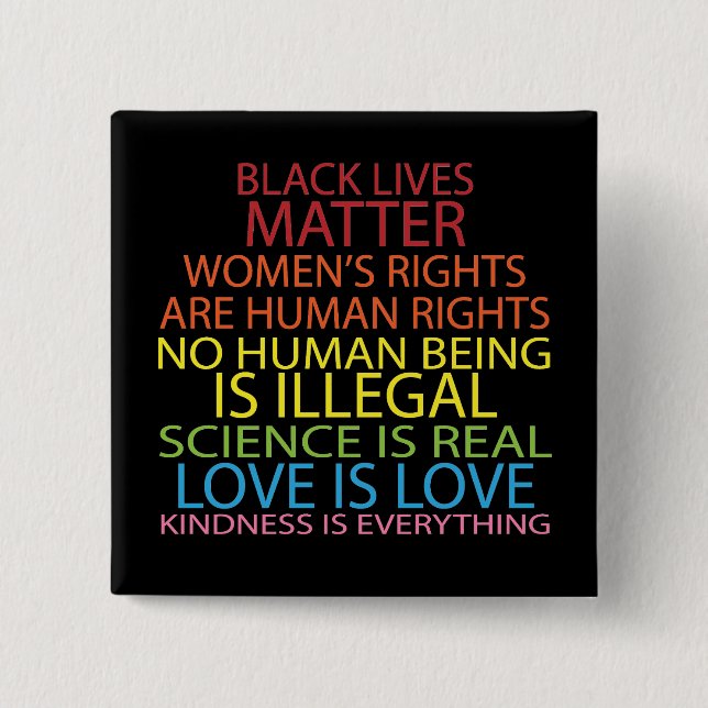 Human Rights 15 Cm Square Badge (Front)