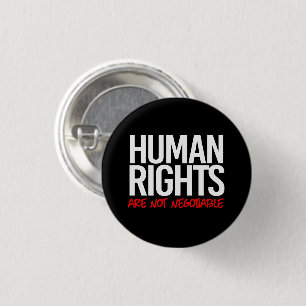 Human rights are not negotiable square sticker 3 cm round badge
