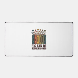 Human Rights Book Flowers Vintage Vector Design_1 Desk Mat