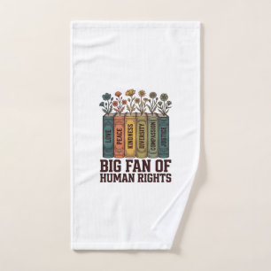 Human Rights Book Flowers Vintage Vector Design_1 Hand Towel