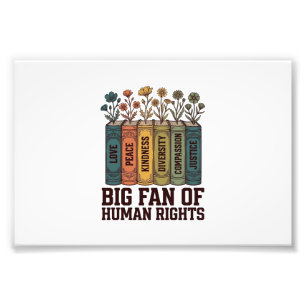 Human Rights Book Flowers Vintage Vector Design_1 Photo Print