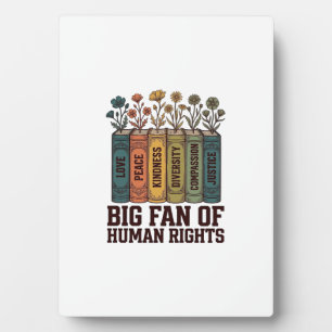 Human Rights Book Flowers Vintage Vector Design_1 Plaque