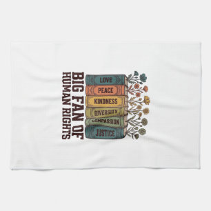 Human Rights Book Flowers Vintage Vector Design_1 Tea Towel