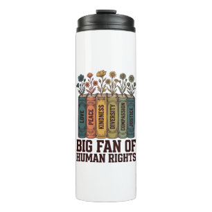 Human Rights Book Flowers Vintage Vector Design_1 Thermal Tumbler