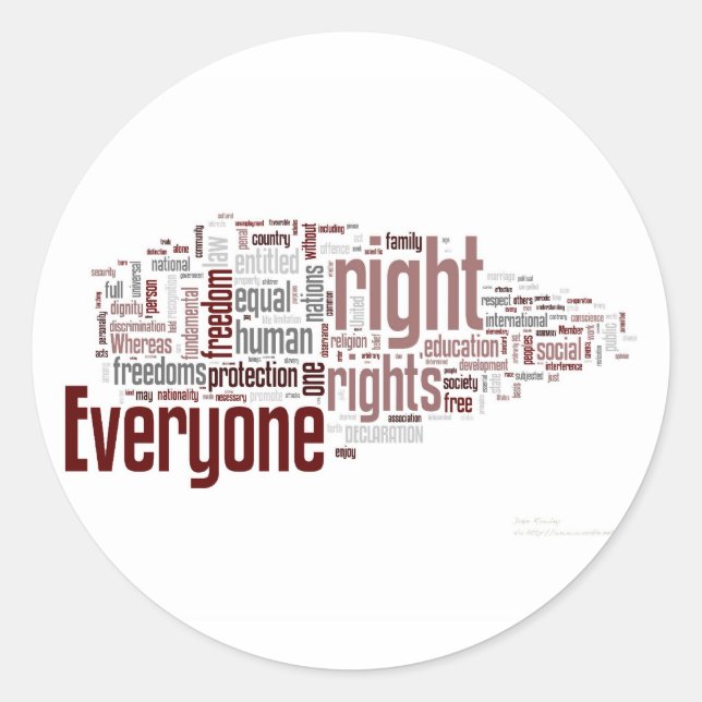 Human Rights Classic Round Sticker (Front)